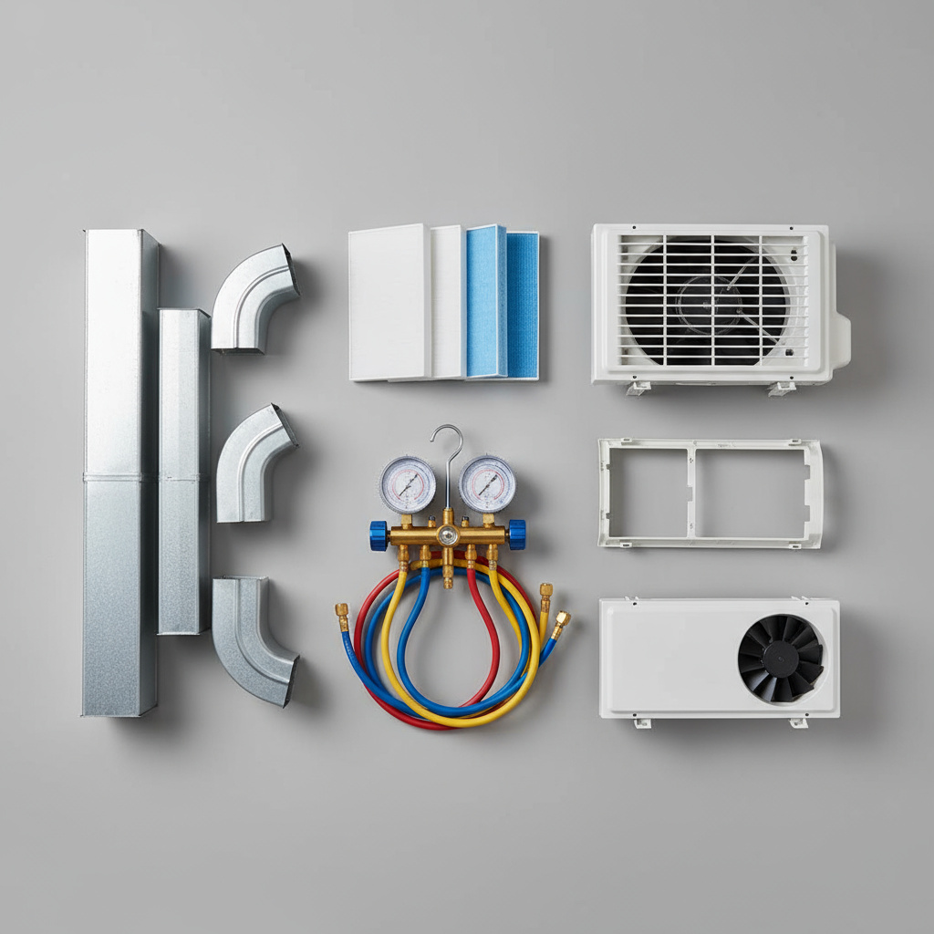 Herramientas de HVAC organizadas